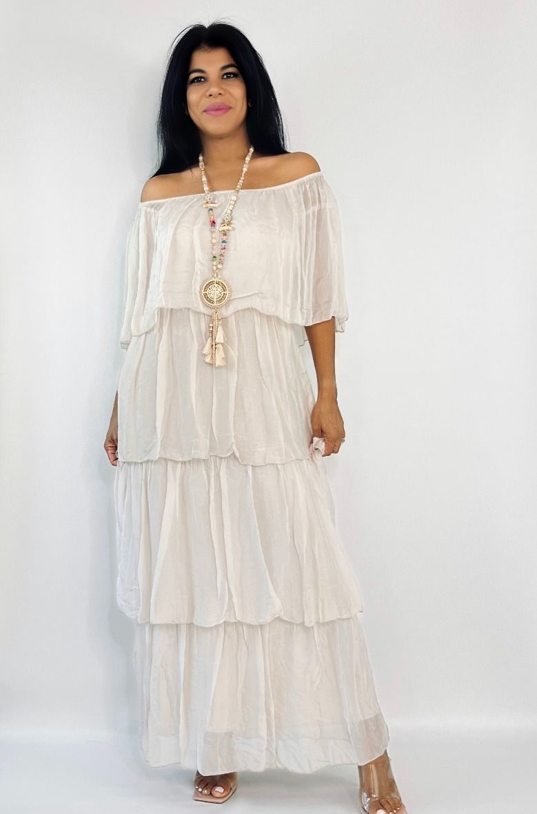 Paula Ruffle Hem Layered Dress