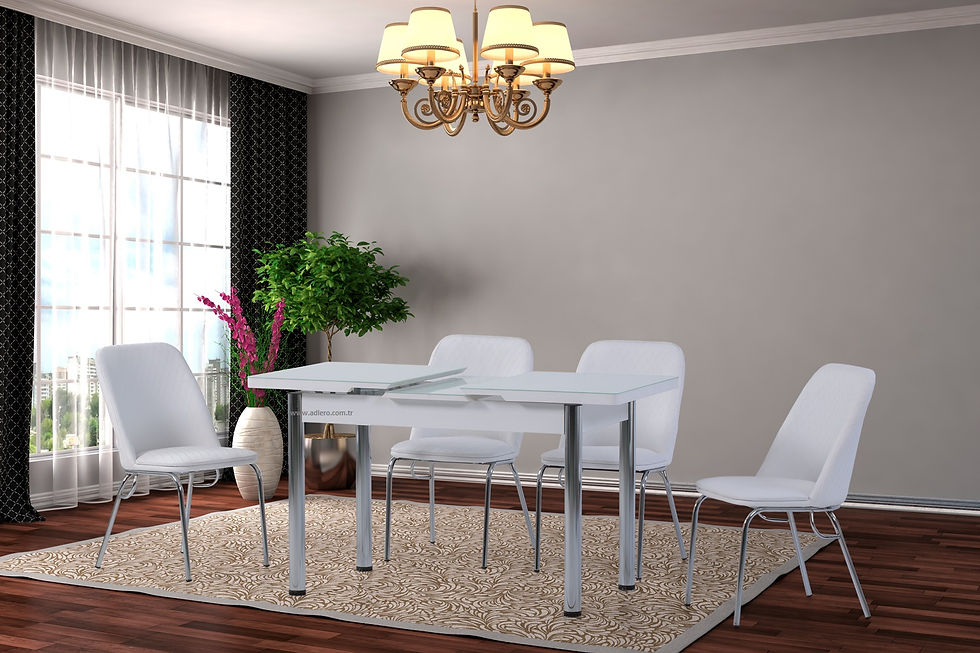 4783 Small Beyaz Masa Simena Sandalye