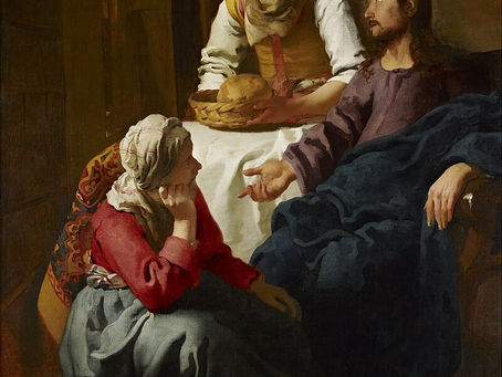 Commentaire d' évangile, dimanche 20 juillet 2025, 16ème Dimanche Temps Ordinaire, évangile de Marthe et Marie, service de la Table, Ecoute de l'enseignement du Maître
