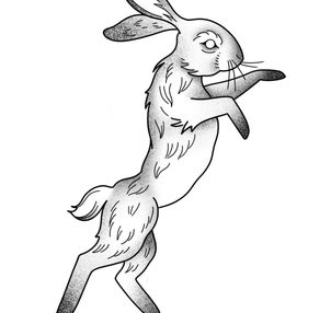 Rabbit rearing up on it's hind legs