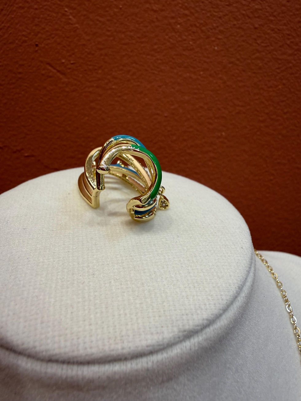 Thumbnail: Waterproof Adjustable Earcuff, Gold Heart Hoop, No Piercing