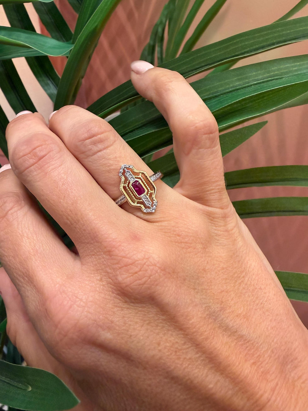 Thumbnail: Gold Plated Stainless Steel Cubic Zirconia Ring, Adjustable CZ Stone