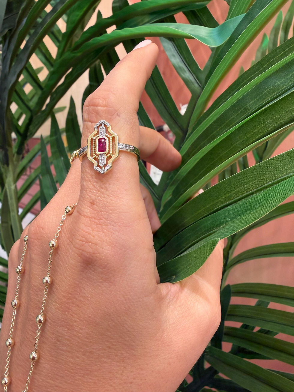 Thumbnail: Gold Plated Stainless Steel Cubic Zirconia Ring, Adjustable CZ Stone