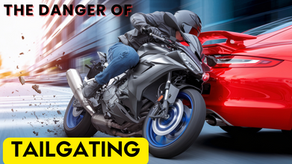 A motorcycle tailgating