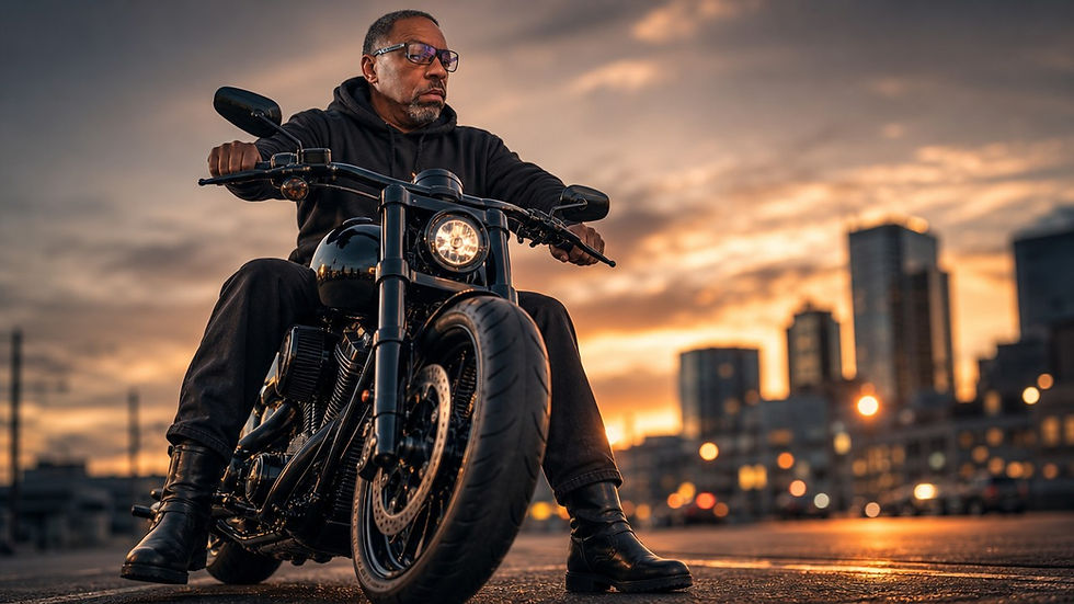 A rider wearing proper motorcycling footwear