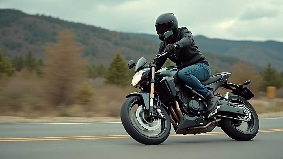 Close-up view of a motorcycle instructor demonstrating braking technique