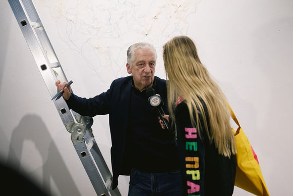 Ivan Govorkov, No Boundaries, No Accidents, Performative Drawing. CYFEST 16 Sound Program, HayArt Centre, Yerevan, Armenia, 2024. Photo: Mitya Lyalin