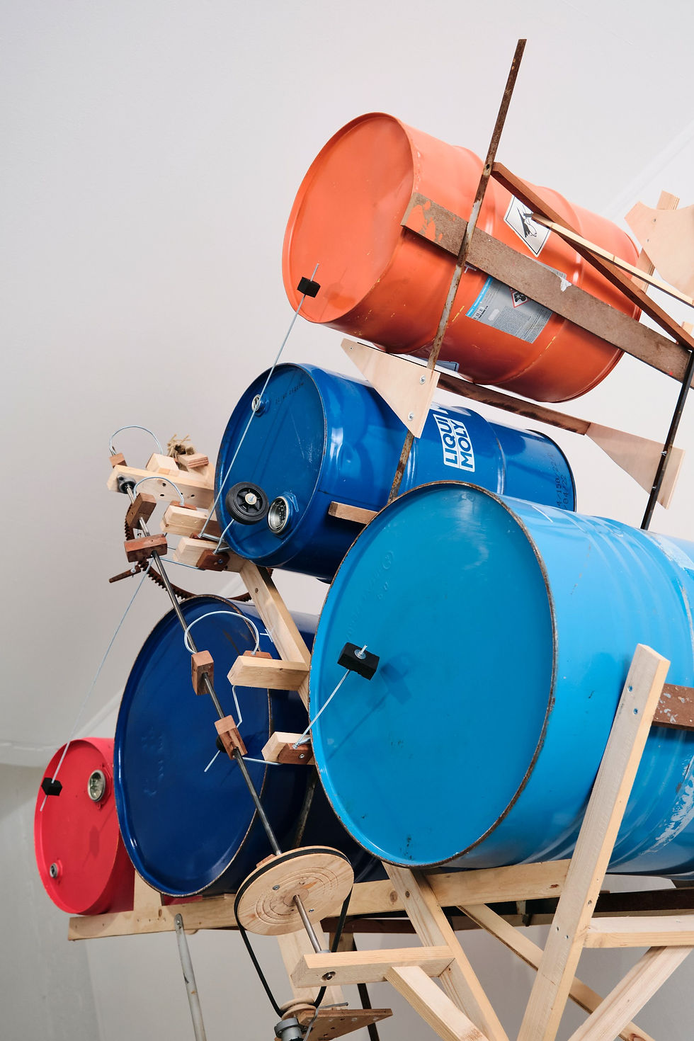 Nao Nishihara, Diligent Machine (Venice), kinetic sound machine, 2024. CYFEST 15, CREA, Venice, Italy, 2024. Photo by Edith Bunimovich