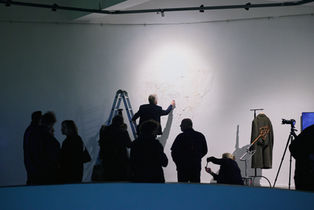 Ivan Govorkov, No Boundaries, No Accidents, Performative Drawing. CYFEST 16 Sound Program, HayArt Centre, Yerevan, Armenia, 2024. Photo: Mitya Lyalin