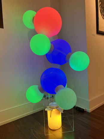 Installation view of Ferment: Metamorphoses and Reflections. CYFEST-14 International Media Art Festival, National Arts Club, New York, 2022. Photograph by Roman Makhmutov
