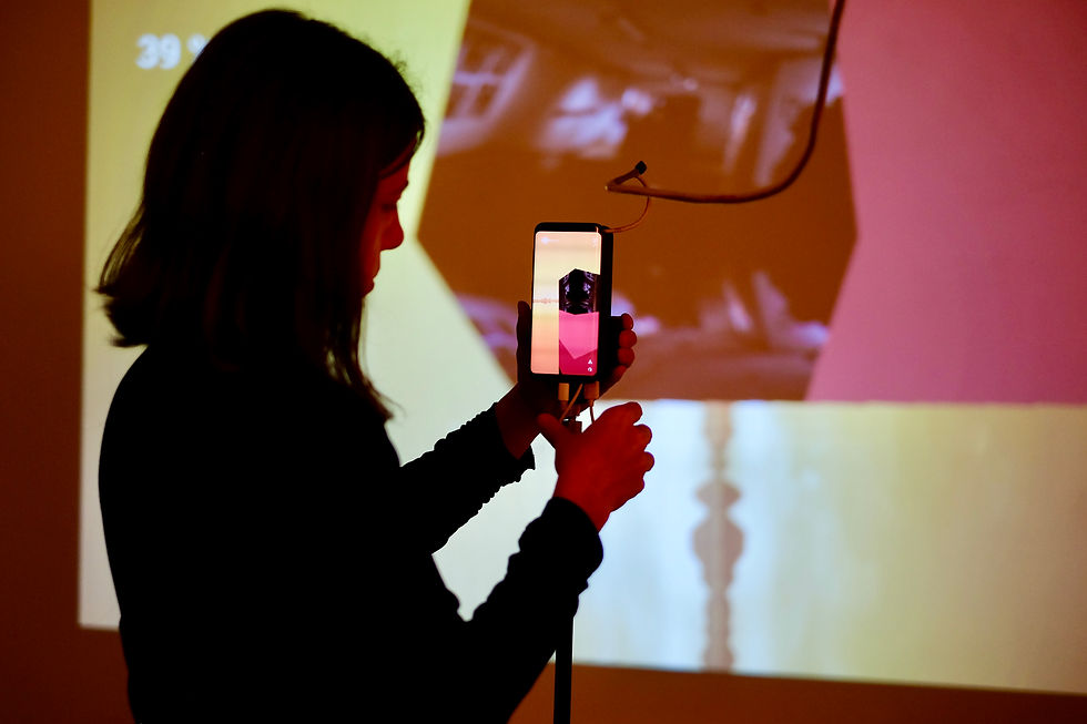 Marc Lee, Me, Myself & I, interactive installation, 2018 — work in progress. CYFEST 12, Marina Gisich Gallery, St. Petersburg, Russia, 2019. Ph: Mikhail Borisoff