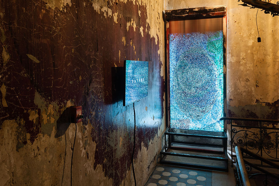 Maria Karol, Evgeniy Korelin, PATHND, installation, 2021. Supported by Pro Arte Foundation and CYLAND Media Art Lab. Ph: Mikhail Grigoriev