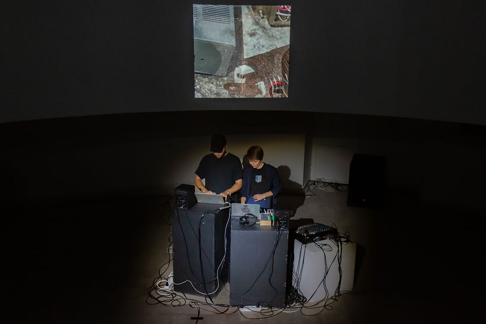 Nikita Prudnikov & Yulia Glukhova, Hrazdani surfaces, 2023. CYFEST 15, HayArt Cultural Center, 2023. Photo by Anton Khlabov