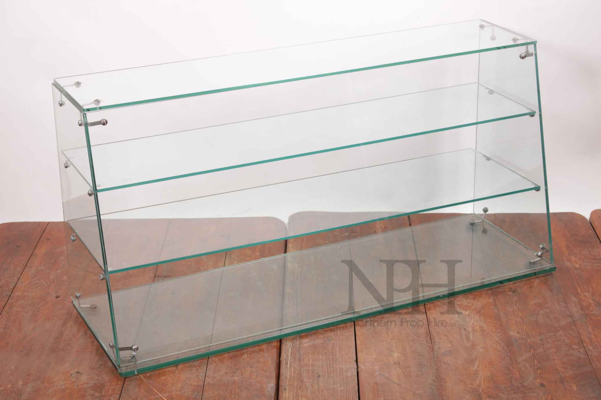 Glass display shelves