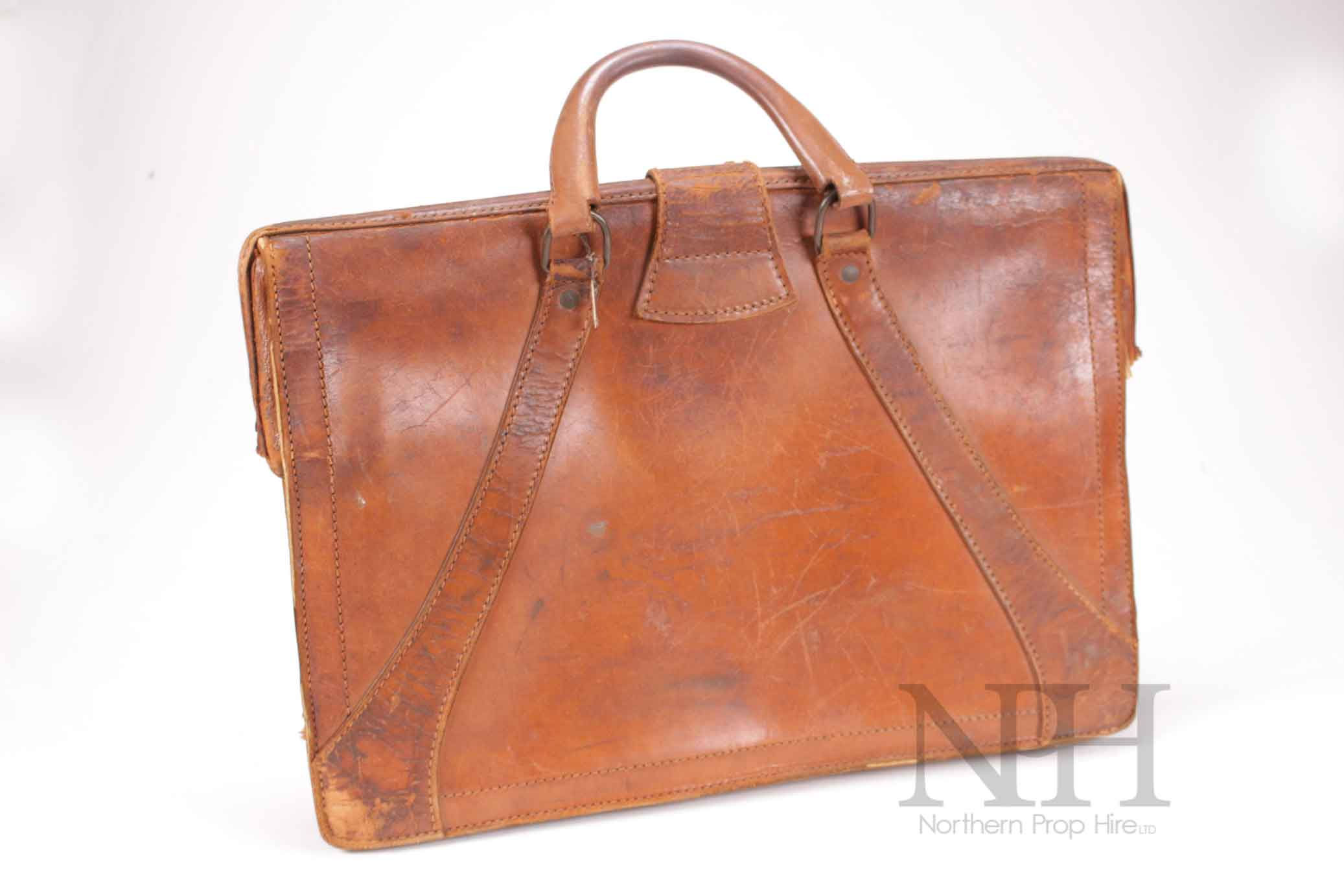 Brown stitched Briefcase
