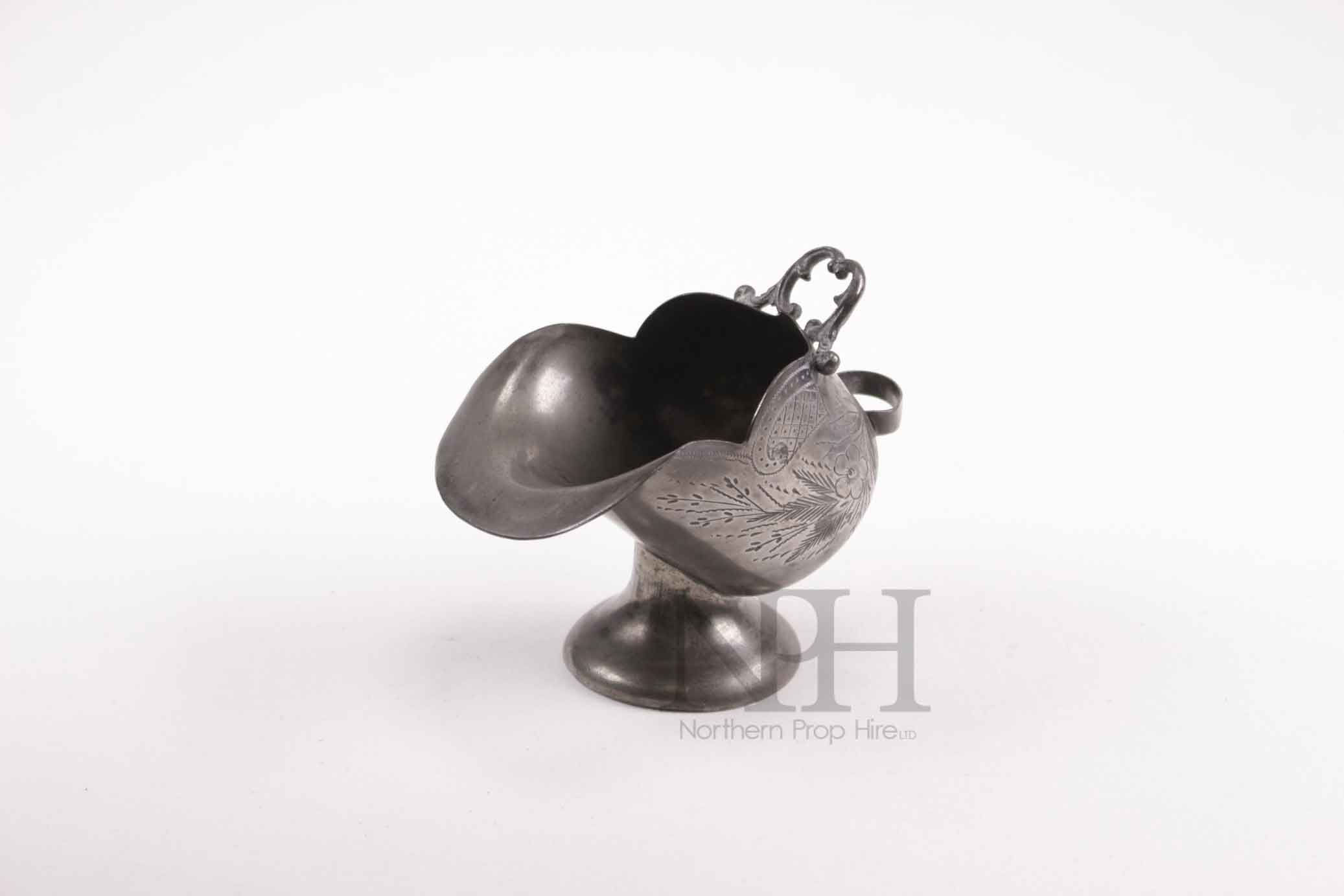 Pewter sugar scuttle
