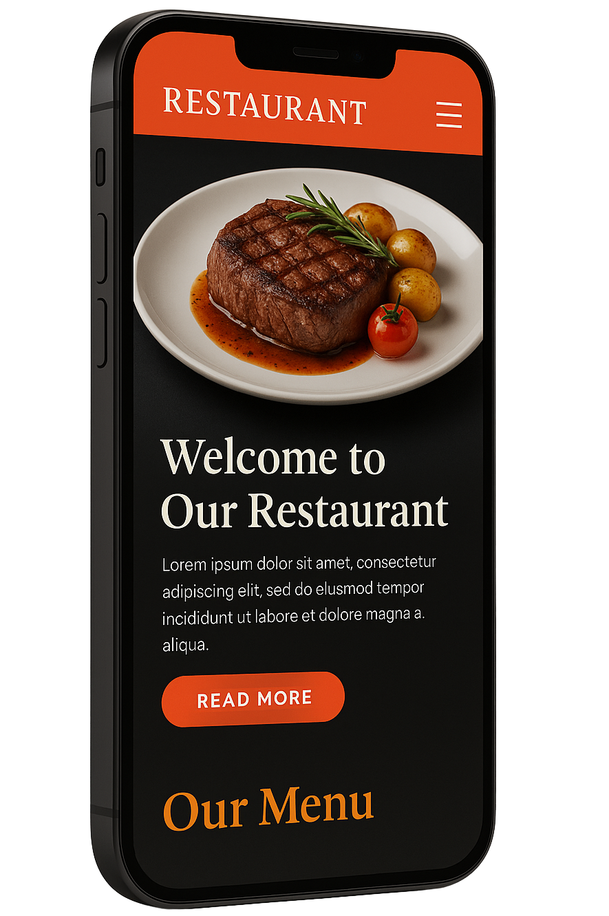 Site de restaurante mobile desenvolvido pela Agência de Marketing Digital IndexaGO
