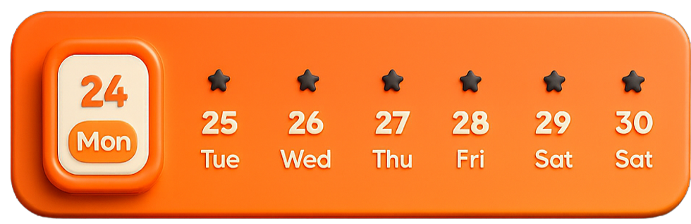 Calendário do template de site desenvolvido pela IndexaGO
