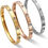 Thumbnail: Rose Gold Stainless Steel Love Bangle with Cubic Zirconia Stones – Elegant Women