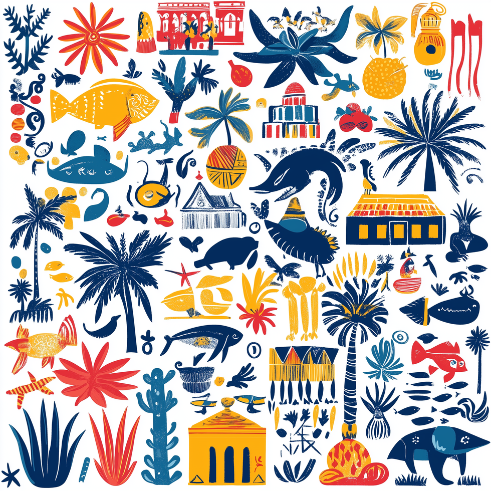 titimotch_A_pattern_of_various_symbols_representing_different_a_8c90444d-8845-434d-bd8a-0f7d2b8084b6