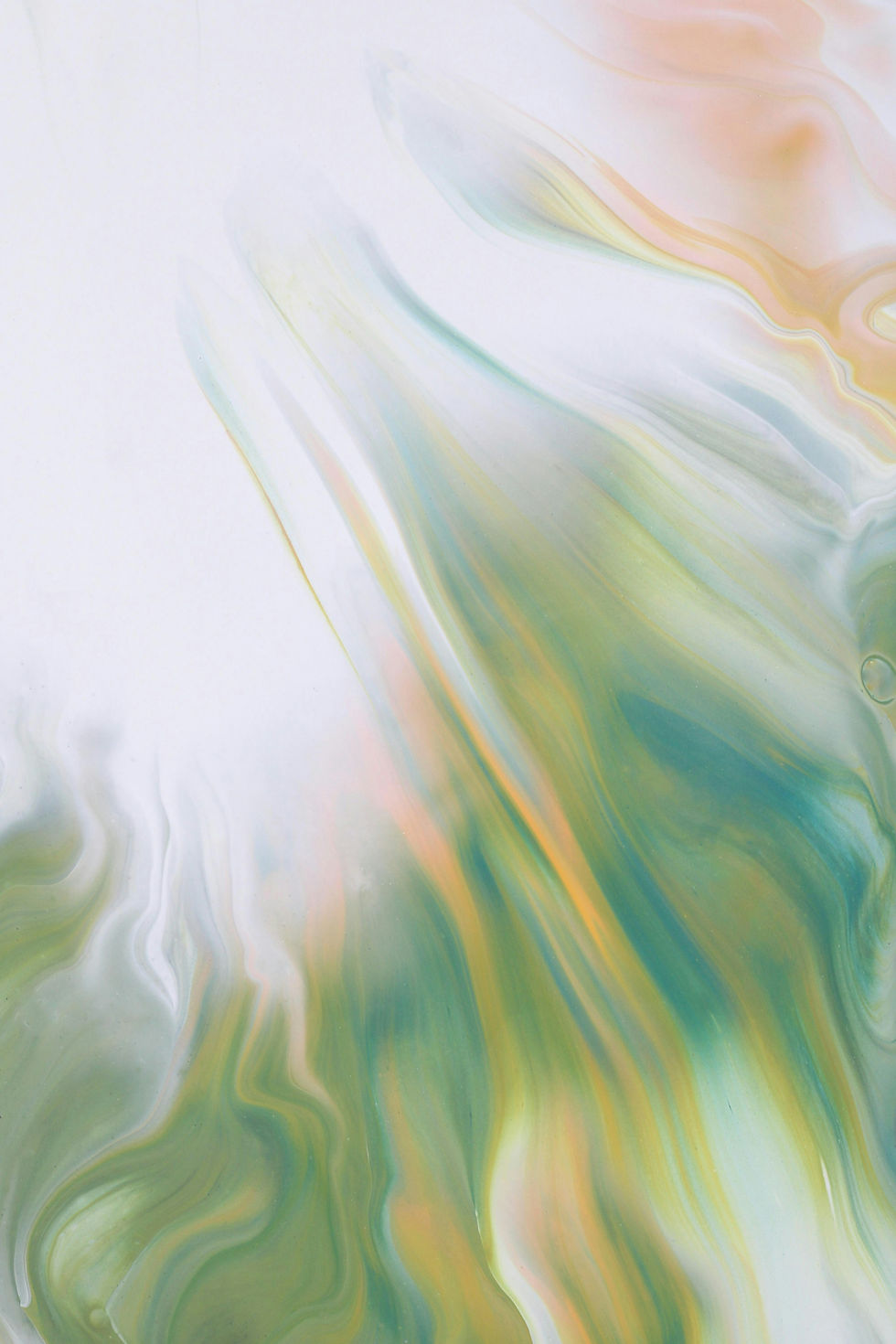 green and yellow abstract painting