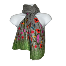 Felted floral scarf
