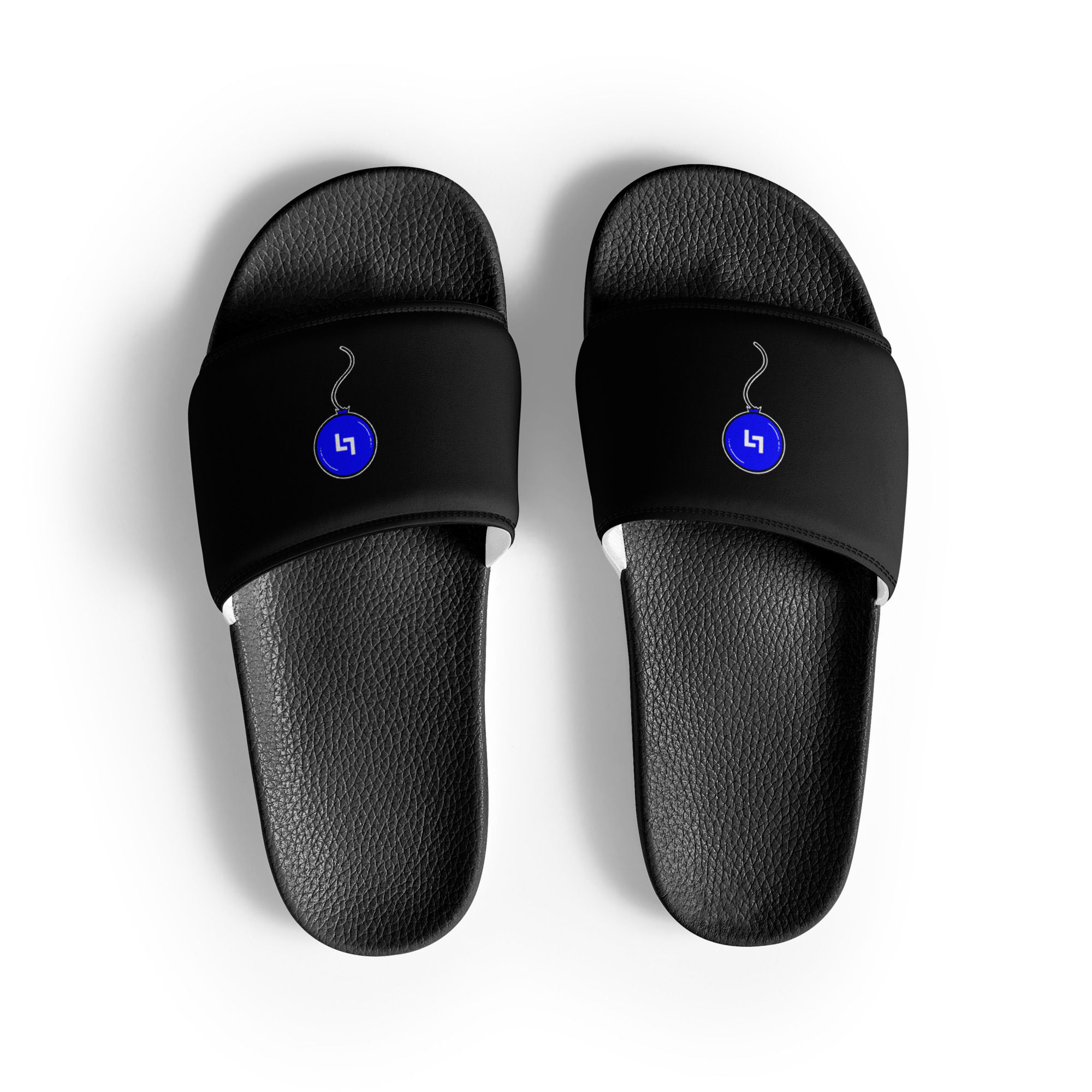 Blue Balloon Men’s Black Slides