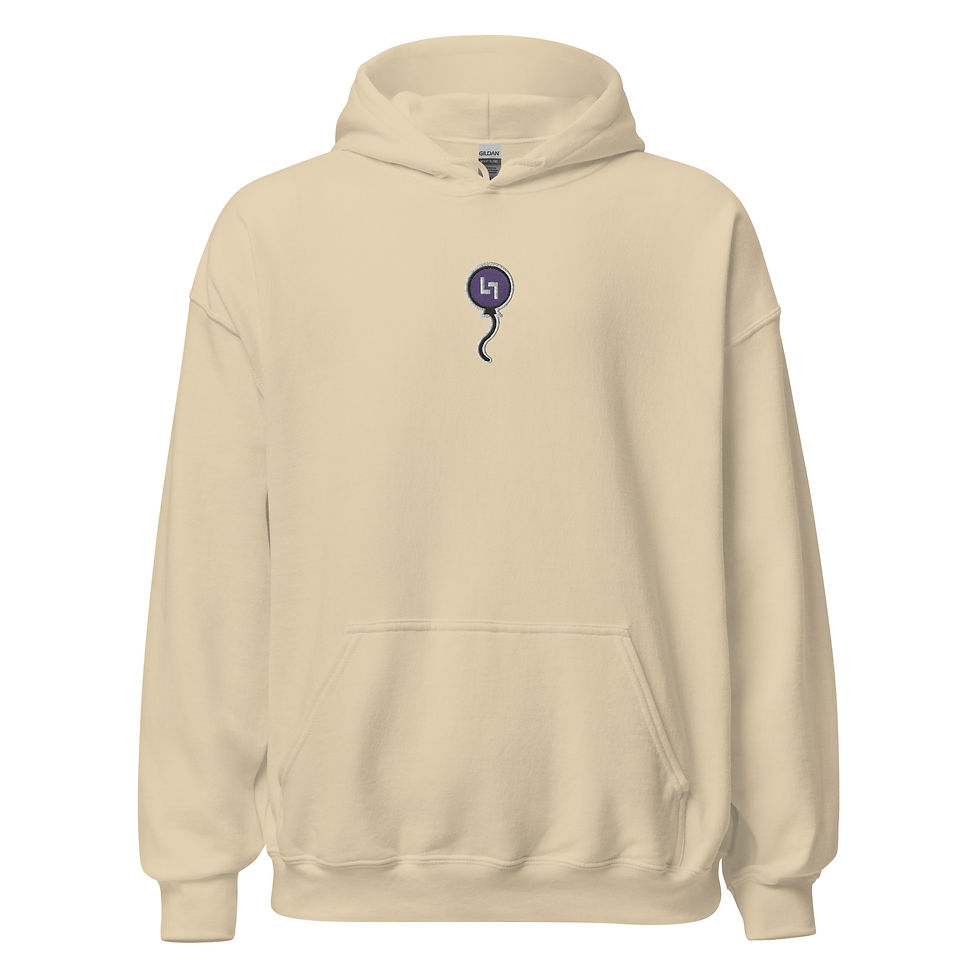 Thumbnail: Purple Balloon Hoodie (Front) (Small) (Embroidery)