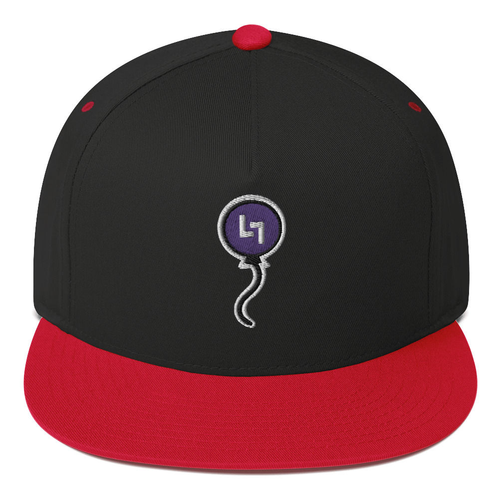 Purple Balloon 5 Panel Flat Bill Snapback Hat 