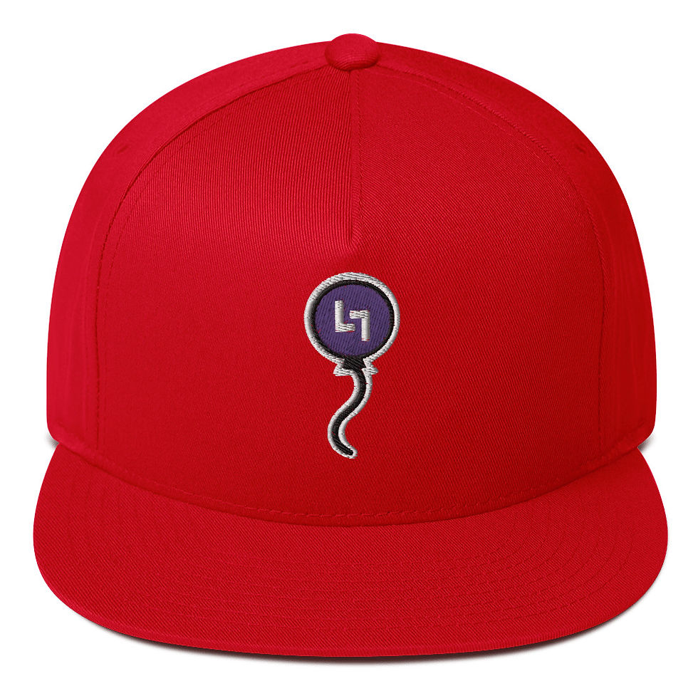 Thumbnail: Purple Balloon 5 Panel Flat Bill Snapback Hat 