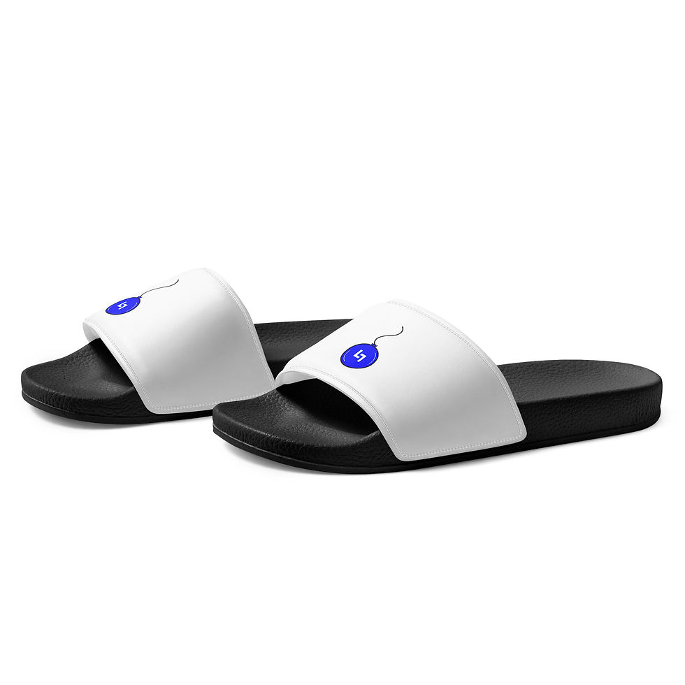 Thumbnail: Blue Balloon Men’s White Slides
