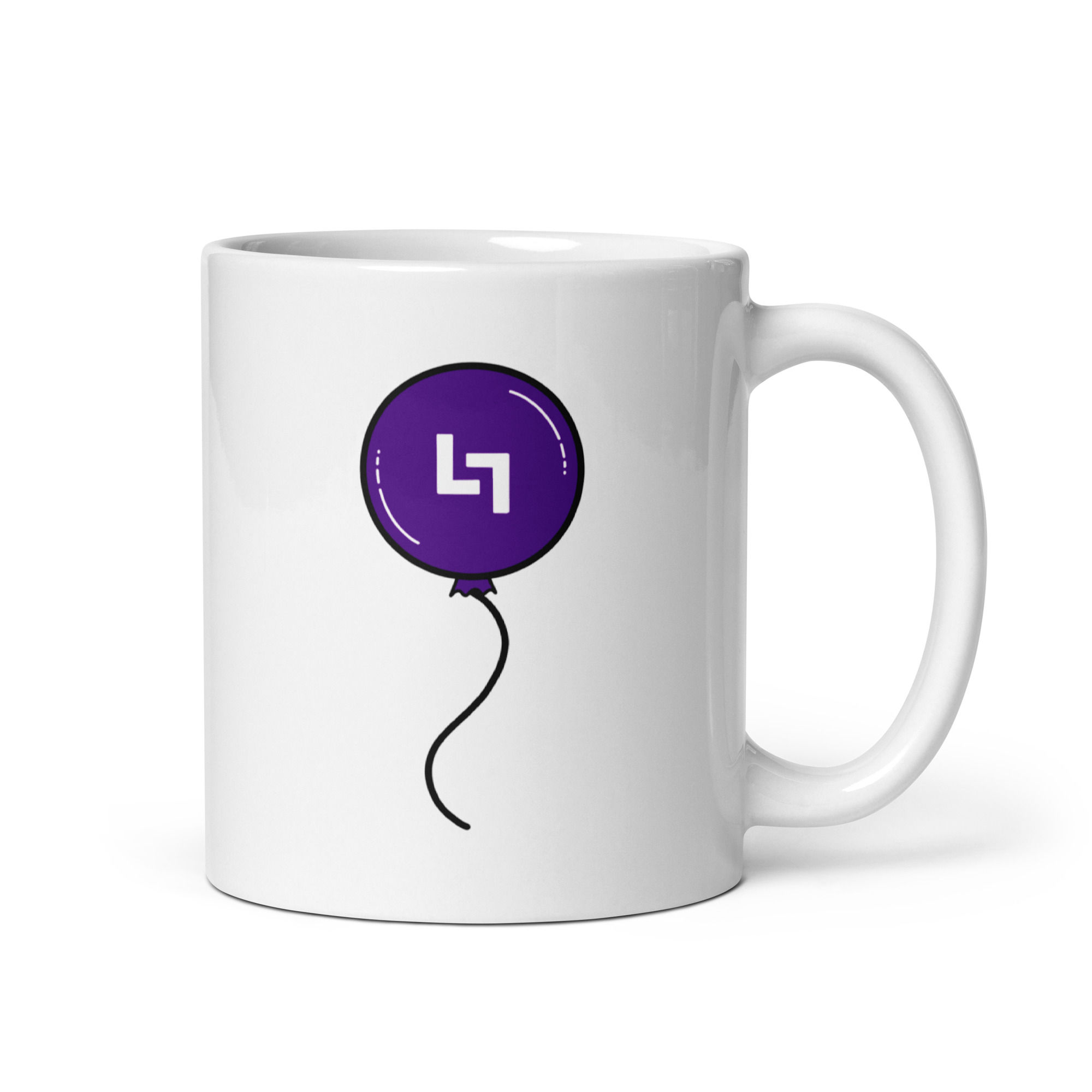 Purple Balloon White Coffee Mug 