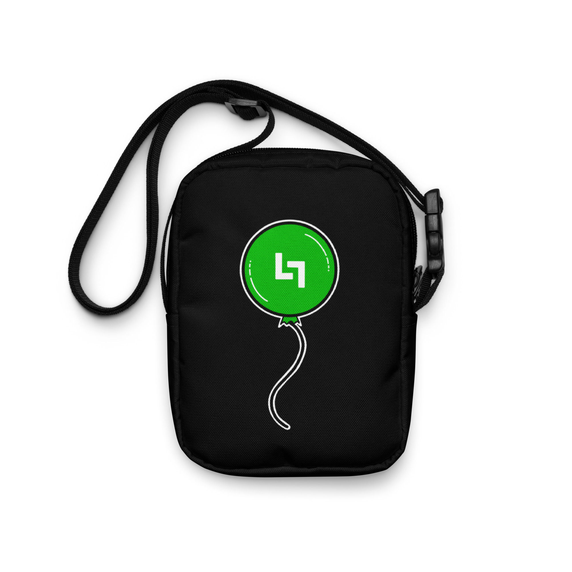 Green Balloon Crossbody Black Bag