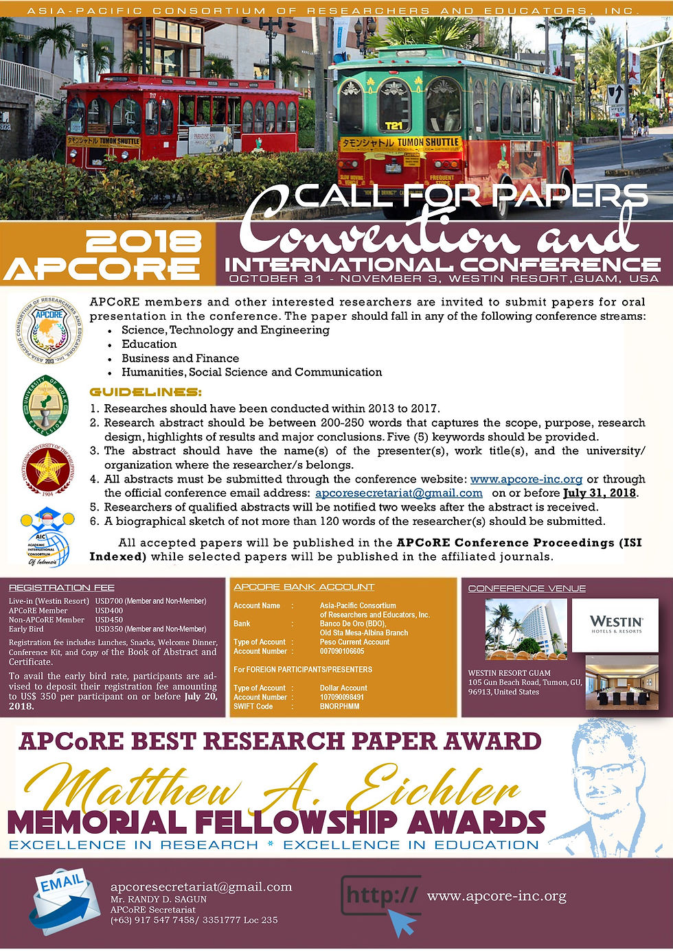 2018 APCoRE Convention and International Conference