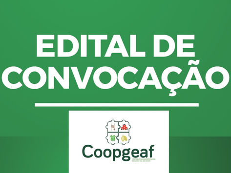 ITUBERÁ: Cooperativa COOPGEAF convoca associados para Assembleia Geral dia 30/01