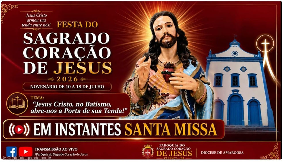 Valença celebra neste domingo (19) a Festa do Sagrado Coração de Jesus com Missa Solene presidida por Dom Juraci