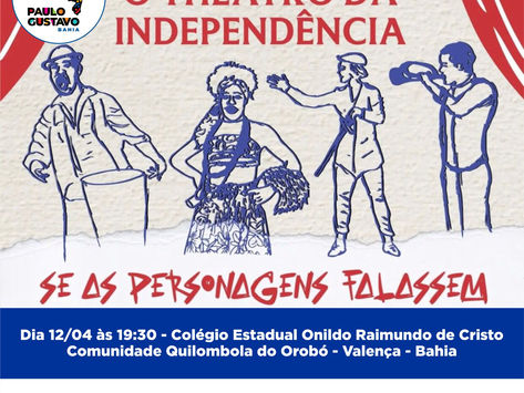 VALENÇA: Theatro da Independência se apresenta 12/04, na comunidade quilombola Orobó