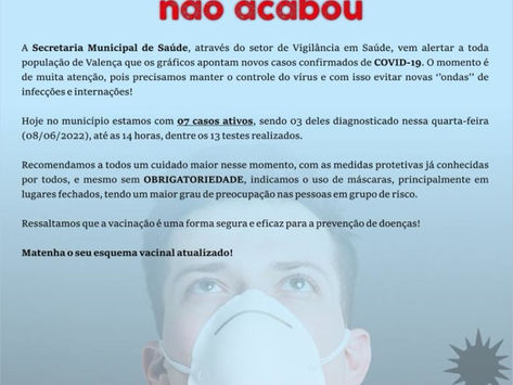 VALENÇA -Secretaria de Saúde faz alerta e recomendações após confirmação de novos casos de Covid-19