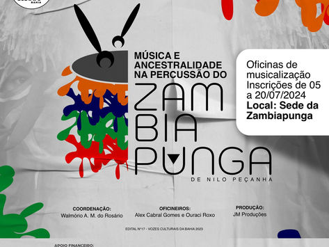 Grupo Zambiapunga de Nilo Peçanha abre inscrições para oficinas de musicalização