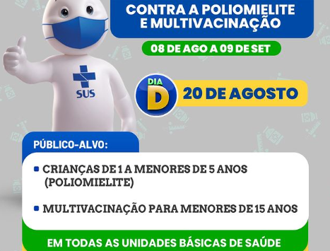WENCESLAU - Prefeitura convoca a população para a Campanha contra Poliomielite e de Multivacinação