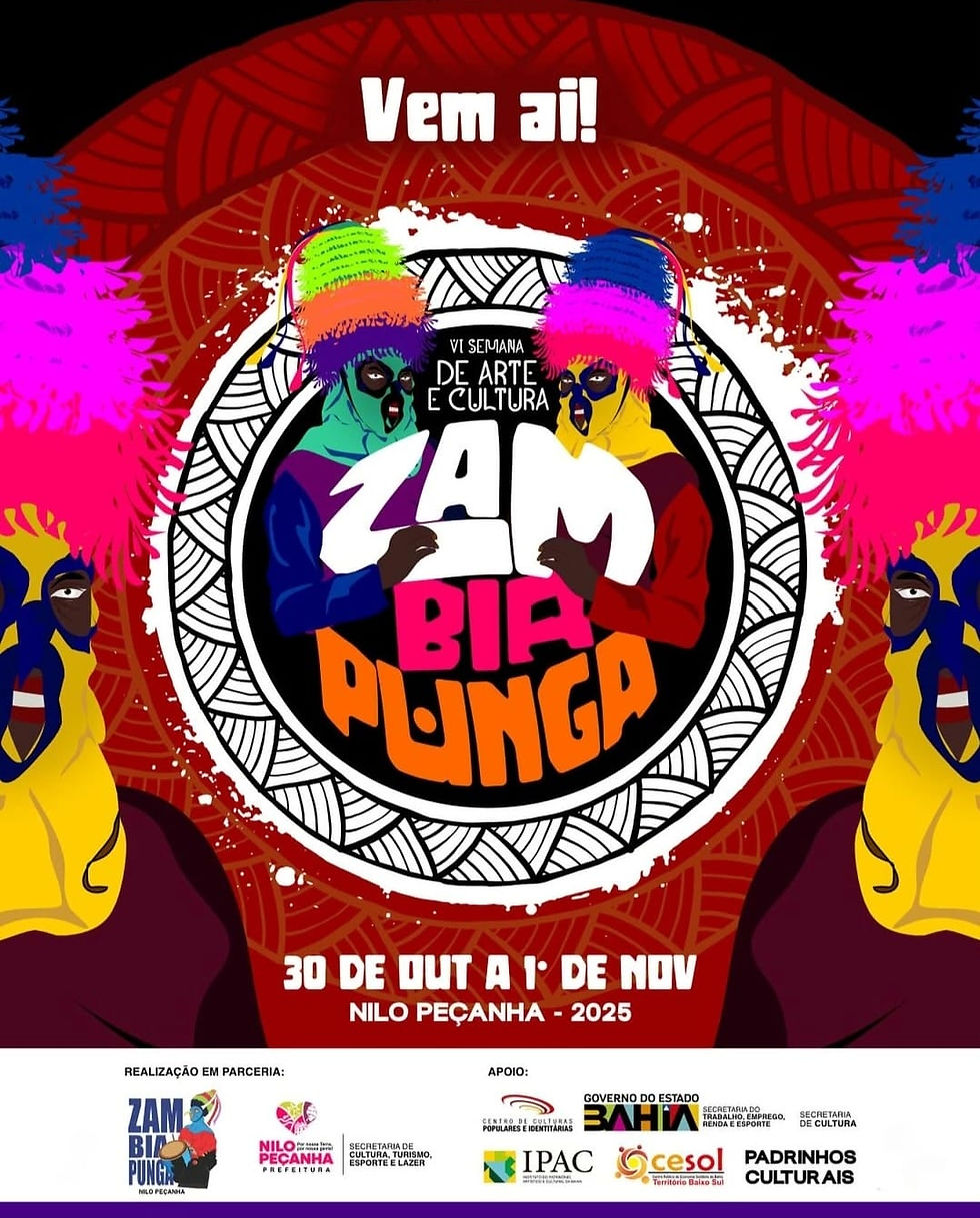 Vem aí a VI Semana de Arte e Cultura Zambiapunga em Nilo Peçanha