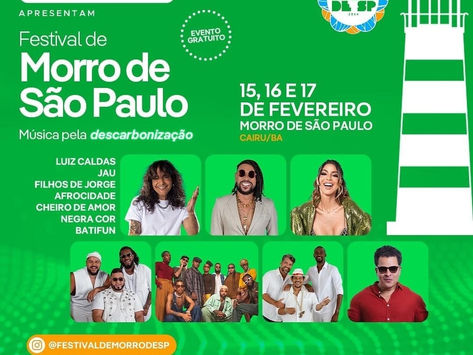 Festival de Morro de São Paulo começa nesta quinta (15) com shows gratuitos na 2a Praia