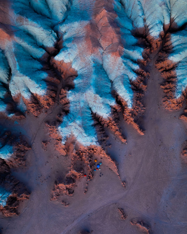 When the landscape his blue hour, the colors really come out.