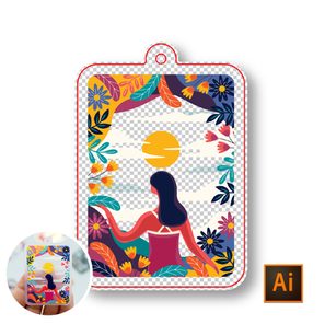 สร้างเส้นไดคัทอะคริลิคและรูห่วง เพิ่มเส้นไดคัทรูปทรงที่ต้องการงานอะคริลิค ทำไฟล์พวงกุญแจอะคริลิค