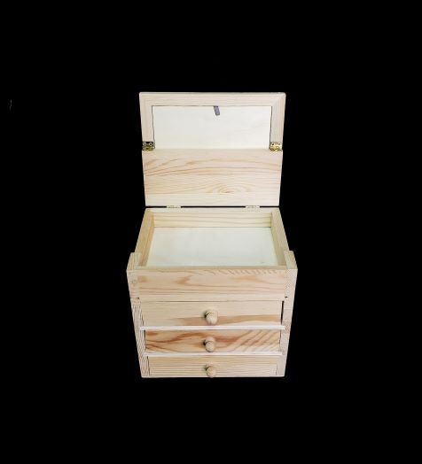 縮圖：相框連3格收納木櫃WB_DR_04