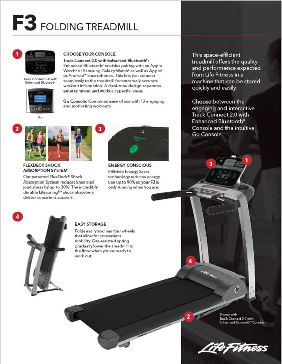 Thumbnail: Life Fitness F3 Folding Treadmill with Go Console
