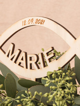 Cake Topper aus Holz - Taufe