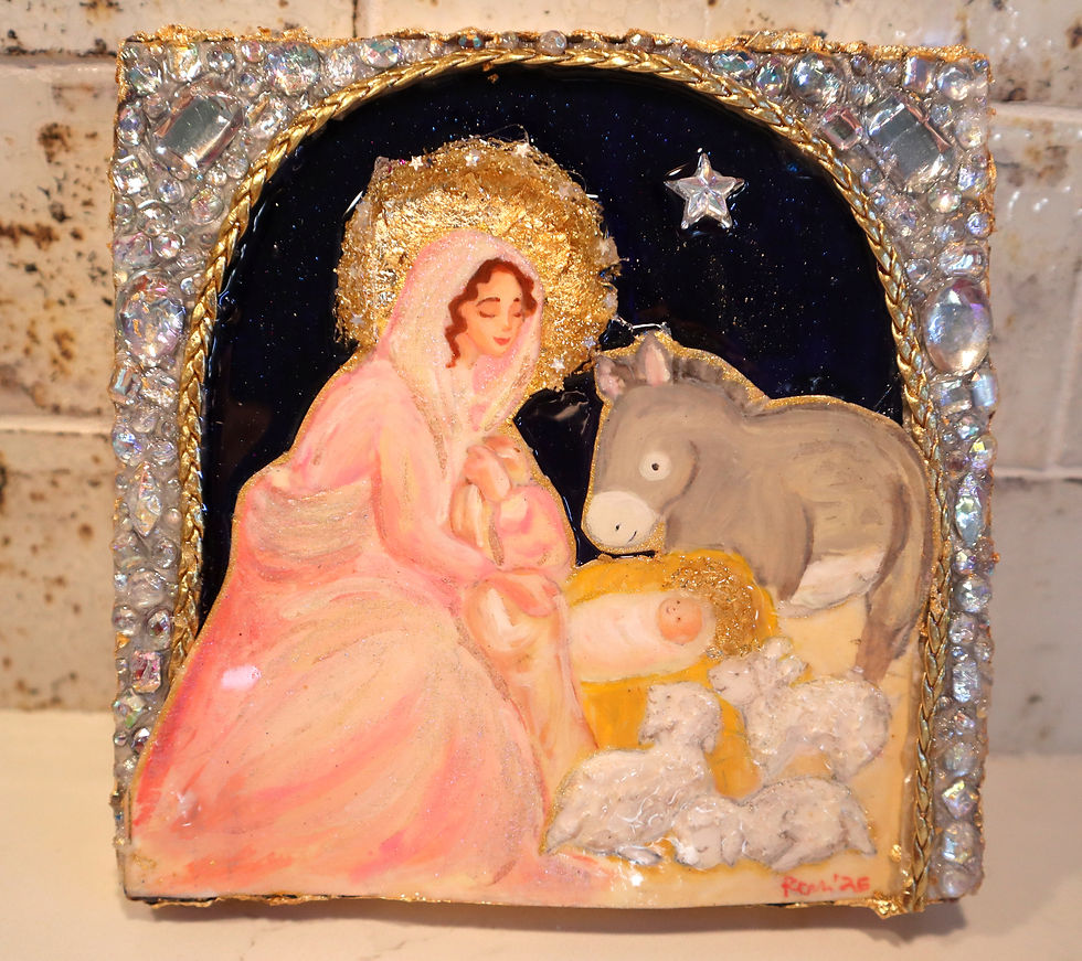 Thumbnail: Our Lady, Baby Jesus, and the Friendly Beasts