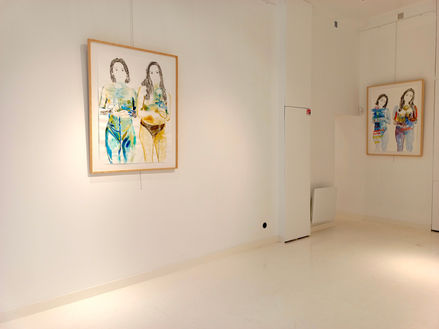 Exposition personnelle de Deborah Gad à Paris, dans le quartier du Marais. Personal exhibition of Deborah Gad in Paris, in the Marais district. Dessin, peinture. Drawing, painting. 2023. 