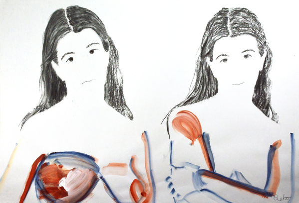 painting by Deborah Gad, a French contemporary artist. peinture de Deborah Gad, une artiste contemporaine française. portraits contemporains. contemporary portrait. 